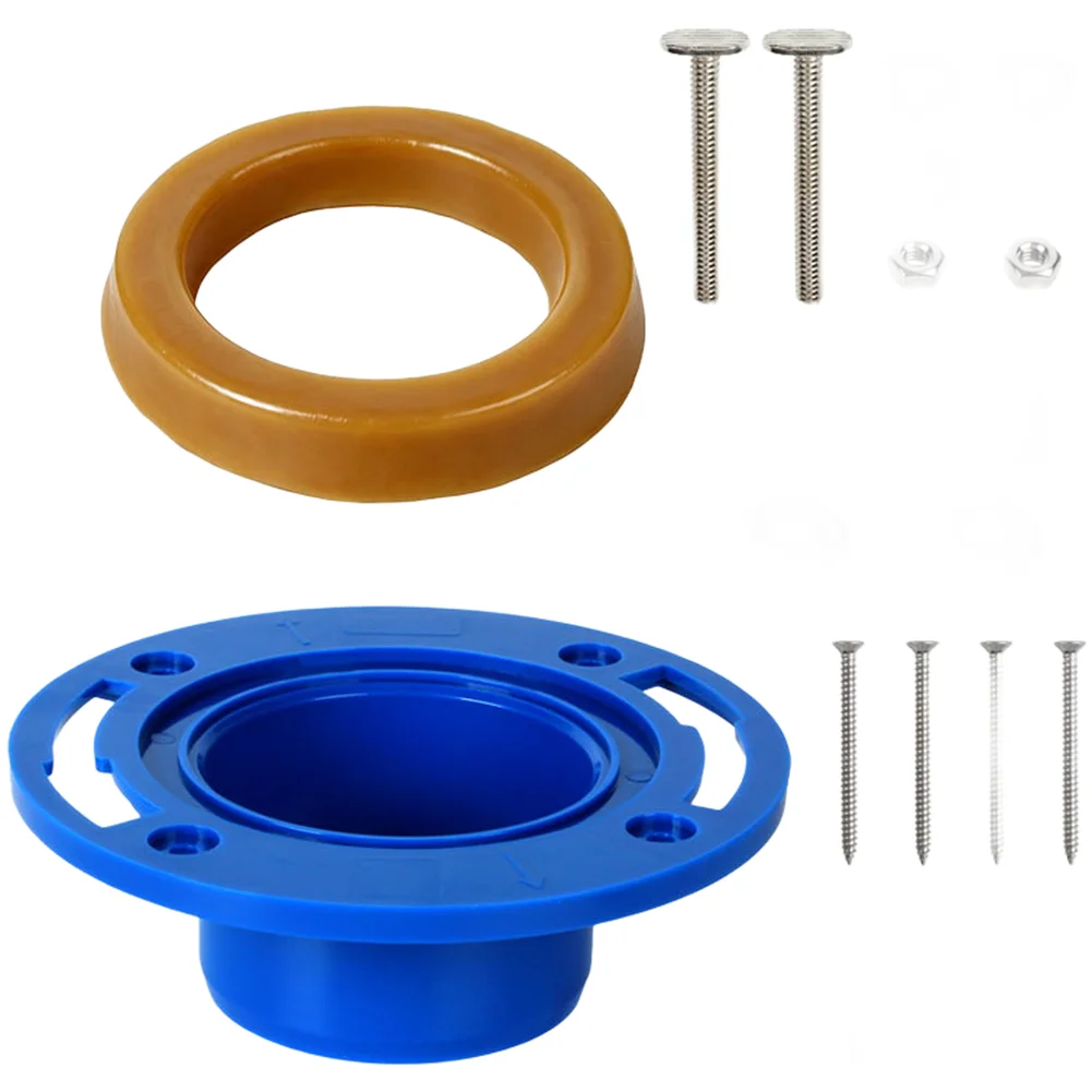 Toilet Flange Sealing Kit with Premium Wax Ring 14 x 9.5 x 2 cm and Stainless Steel Hardware for Easy Installation