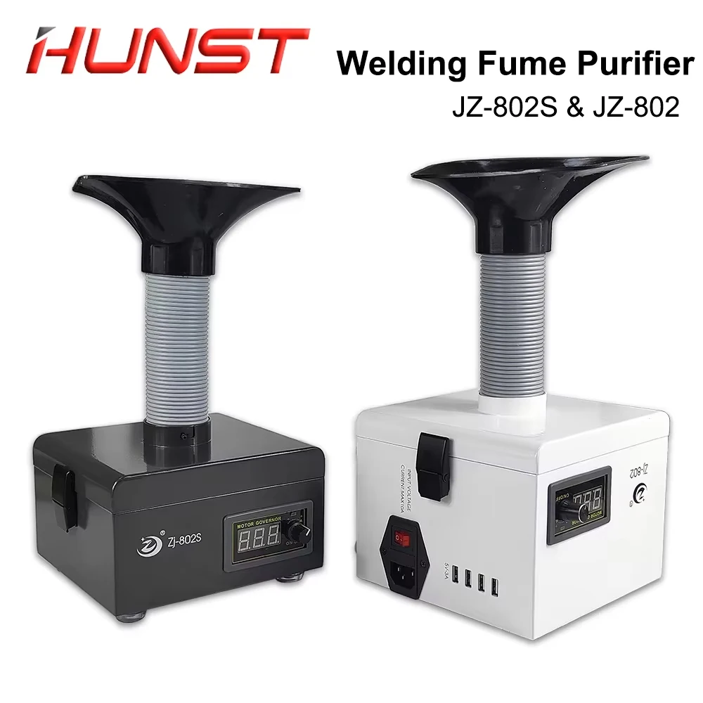 HUNST ZJ- 802 ZJ- 802S Welding Fume Extractor Air Dust Fume Purifier USB Fast Charger Industrial Phone PCB Soldering Repair Tool