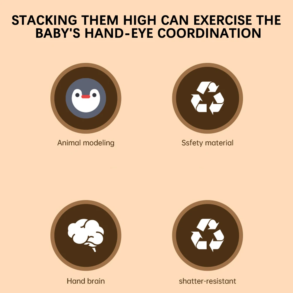 Fun Press Animals Stacking Game Early Educational Toy For Daily Use