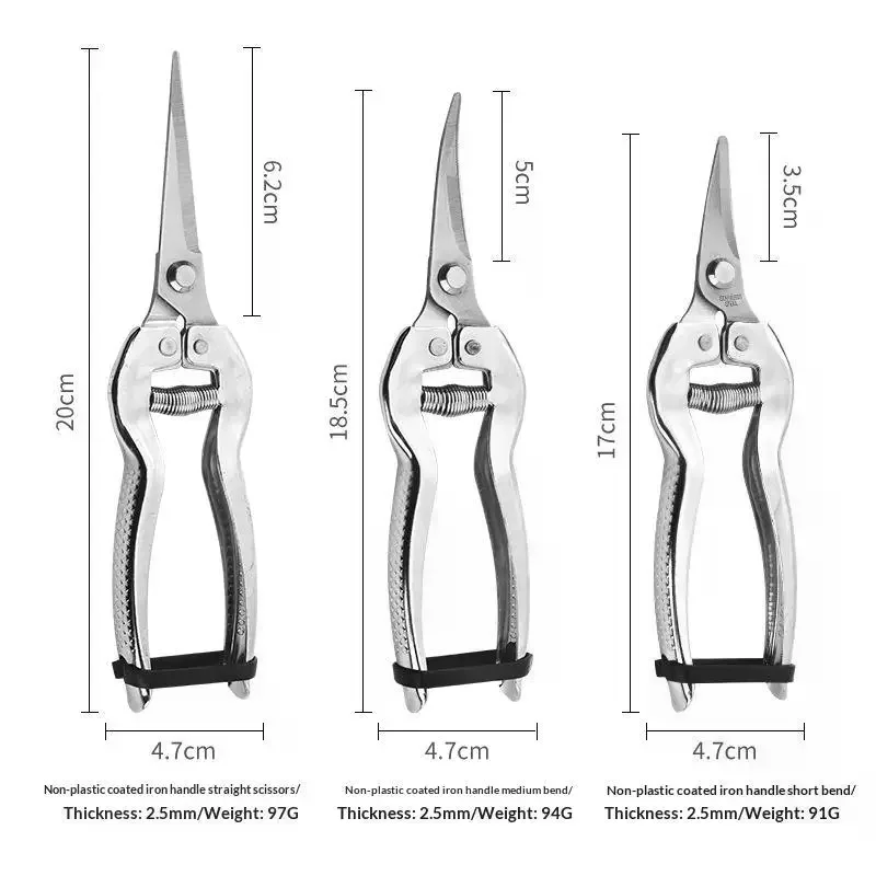 Pruning Shears Precision Blades Non Slip Handles & Durable For Garden Trimming Branches Fruit Stainless Steel