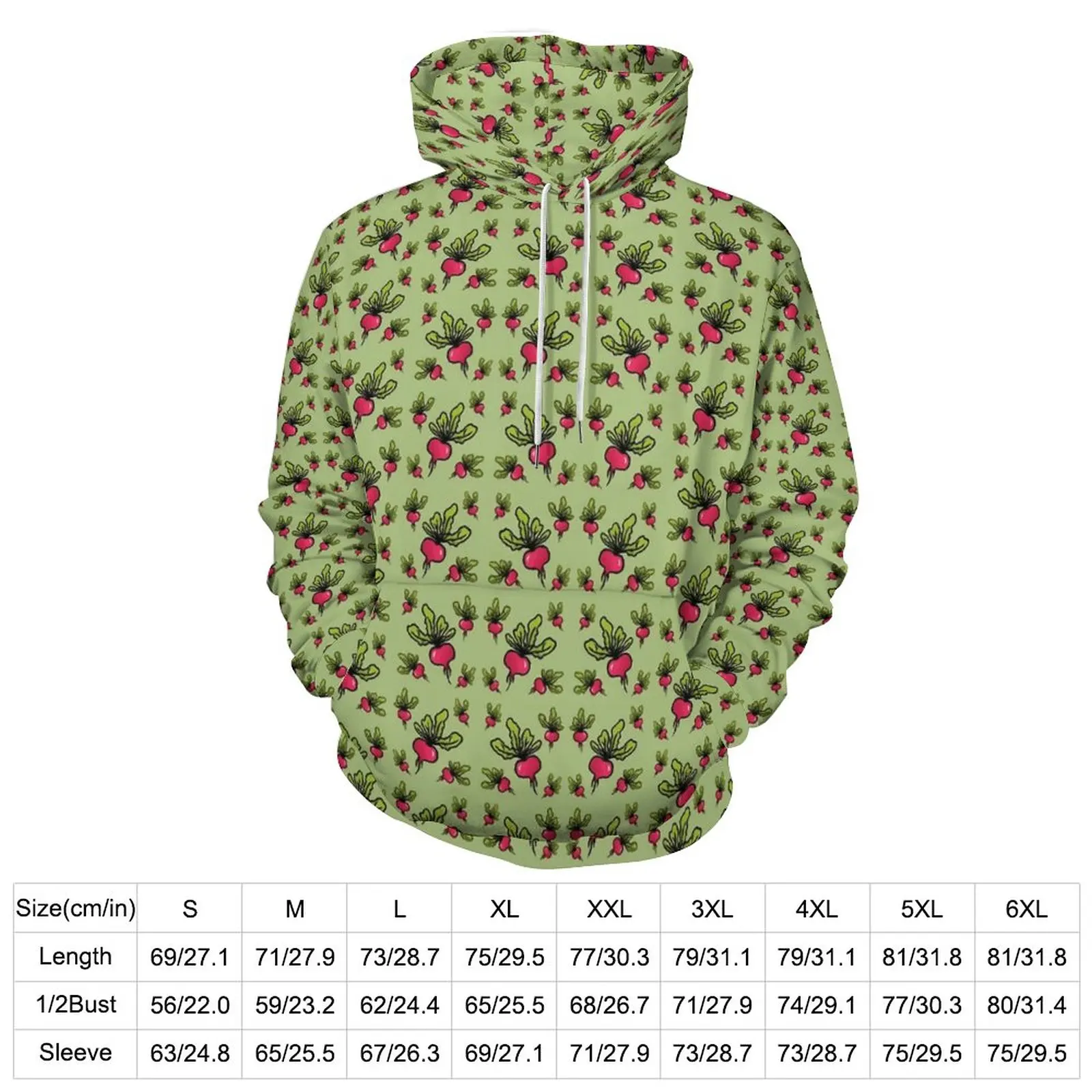 Radishes Hoodies Long Sleeve Cute Vegetable Y2k Casual Hoodie Winter Street Style Oversized Design Loose Sweatshirts