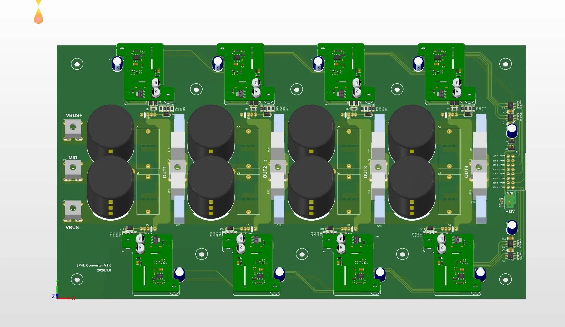Three-phase Four-arm Inverter Bridge, Three-phase Four-wire Inverter, Hardware Development Platform, SiC IGBT Driver