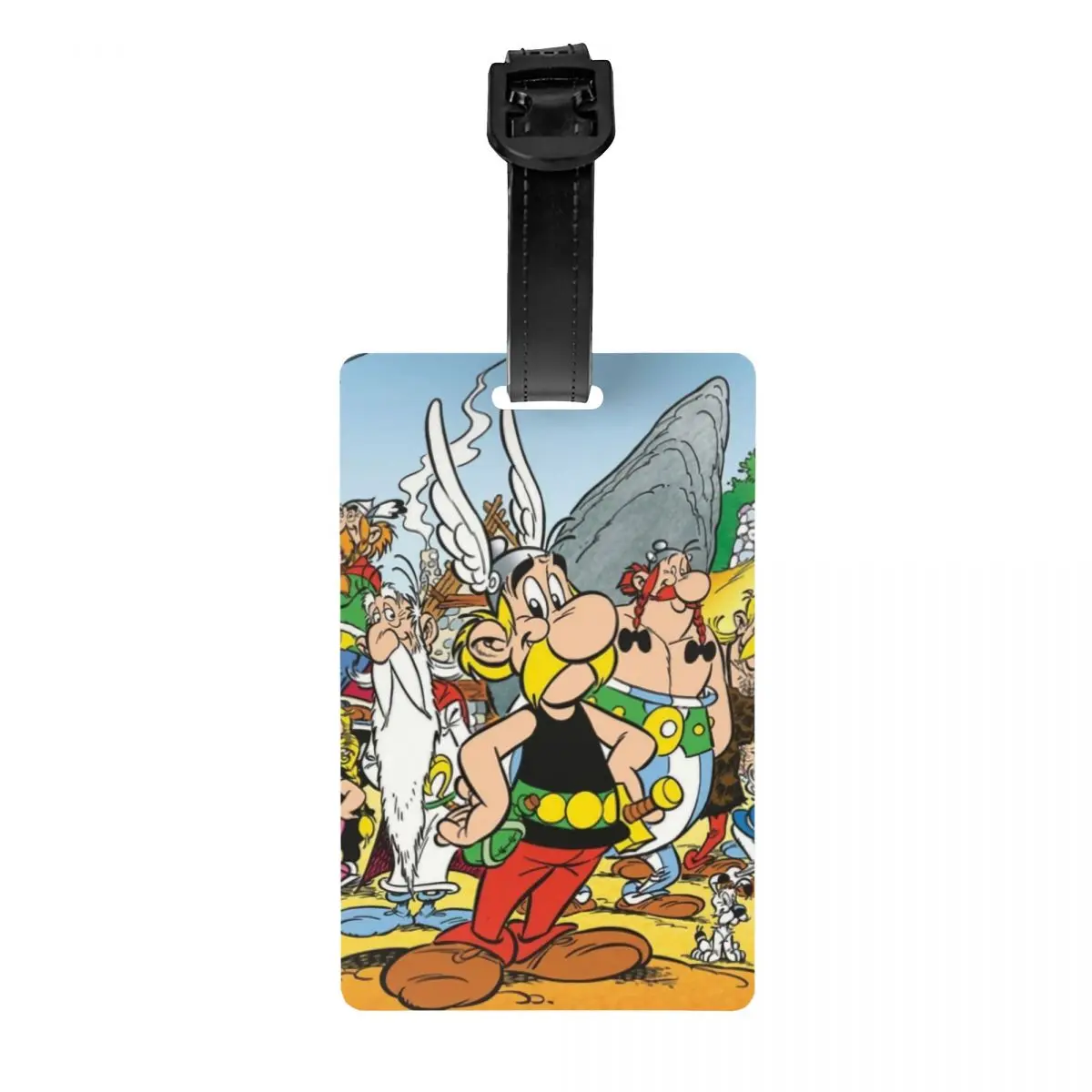 

Custom Fashion Anime Asterix And Obelix Luggage Tag With Name Card Cartoon Getafix Privacy Cover Label for Travel Bag Suitcase