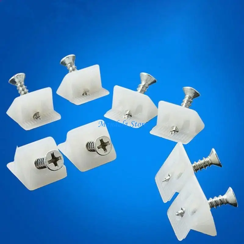 U2JC 50 Pcs Furniture Chest Drawer Bottom Repair Fixing Plastic Code Mending Wedges Bracket Drawer Supports Durable