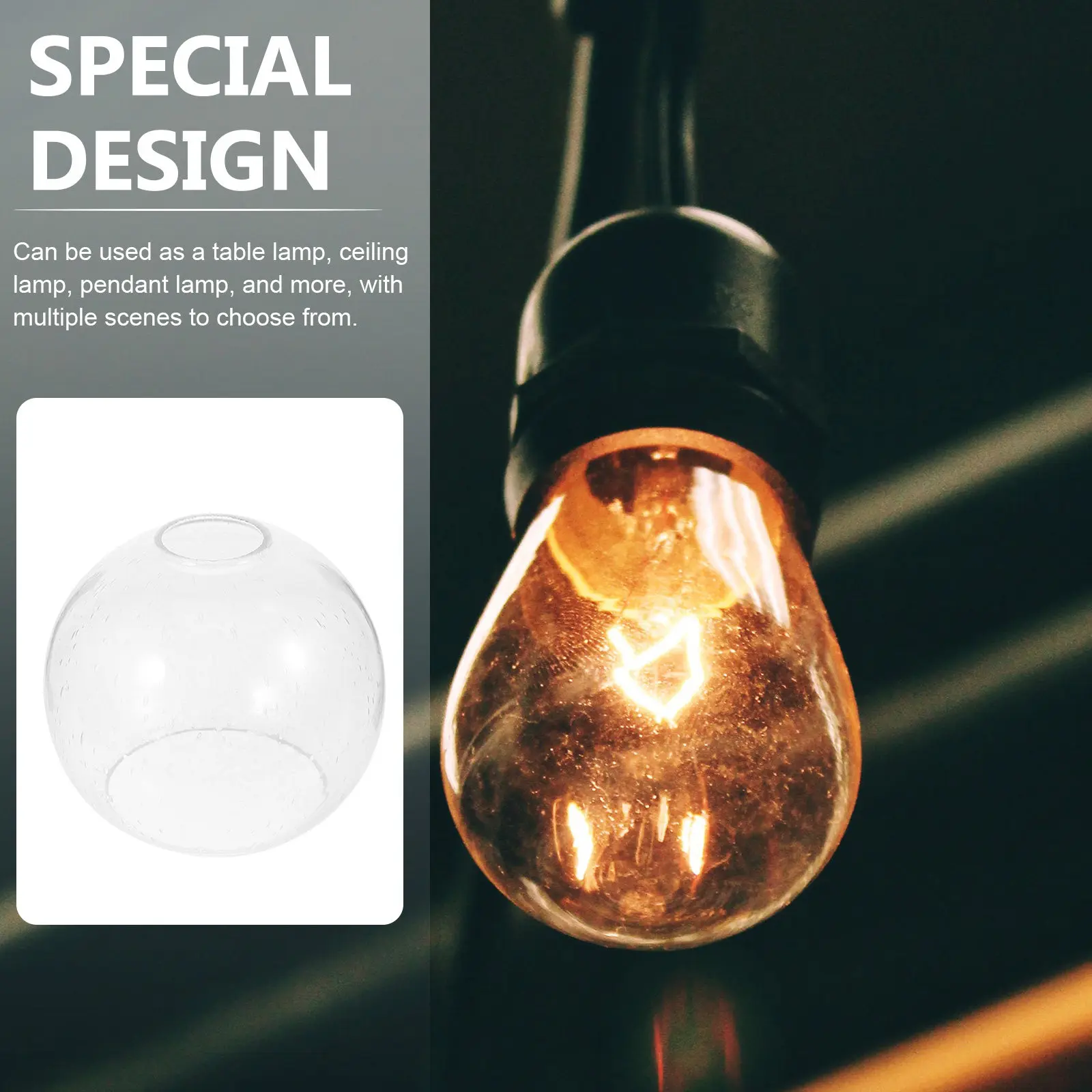 

Replacement Globe Bubble Glass Lampshade Clear Cover Ceiling Pendant Light Decorative Lampshade for Pendant Lamp