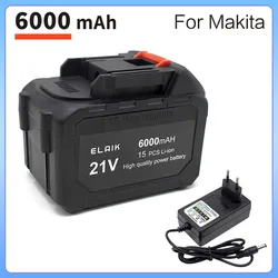 21V 6AH high-power durable lithium battery, charger, suitable for Makita 21V series electric tool high voltage water gun