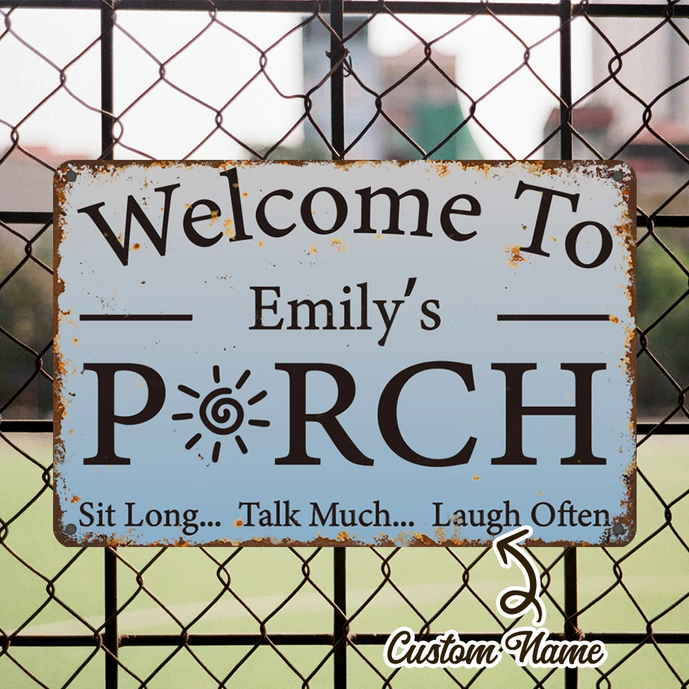 

2D Flat, Welcome To Your Metal Wall Art Logo Easy To Hang For Outdoor Farmhouse Bar Plaque Decoration Ideal Gift Decoration