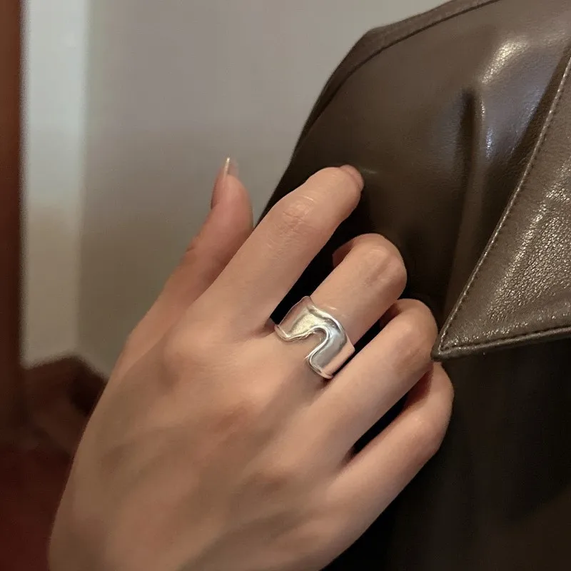 

Кольцо Anillo De Plata Oja в корейском стиле, простой модный дизайн, матовое серебро S925