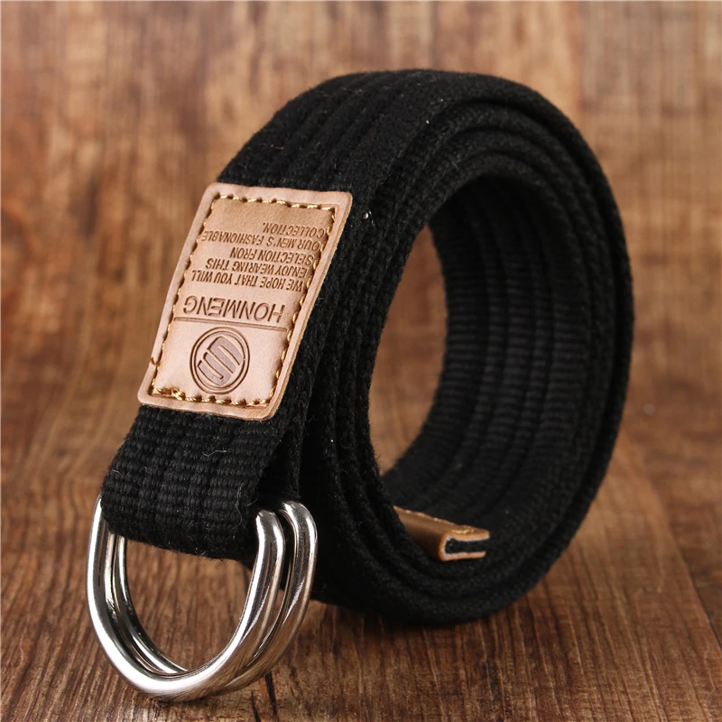 Nieuwe heren en dames Koreaanse versie 16 kleuren dubbele lus gesp canvas riem 43 inch casual broek canvas riem jeugd broek riem