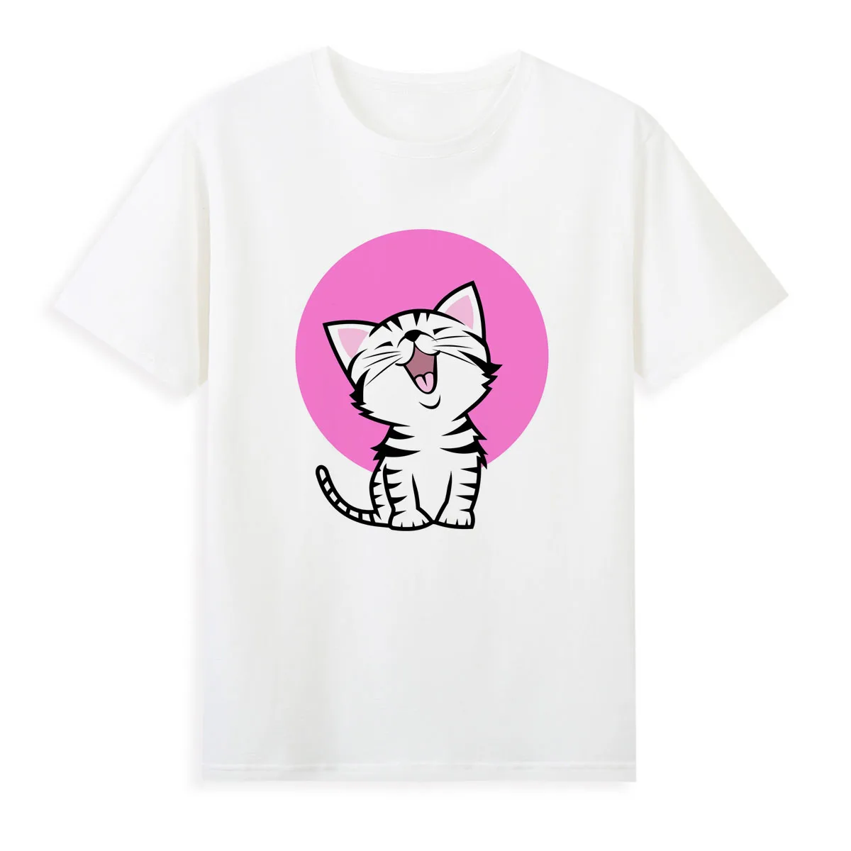 Cute Pet Cat T-shirt Summer Short Sleeve Casual Tees Female Top Hot Sale Women's Clothing A0128