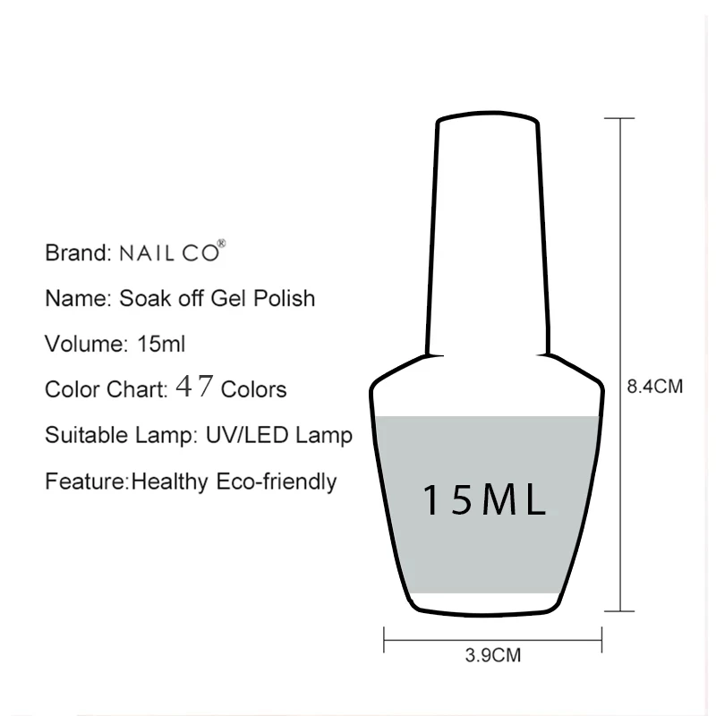 NAILCO 15ml Nails Art Gel Lack Polish Summer Hybrid Nail Varnish Manicure UV Top Coat Base HEMA TPO FREE Esmalte Nail Gel Polish image 2