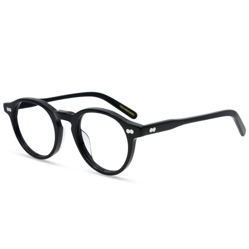 Round Reading Glasses Men Women Vintage Acetate Eyeglasses Frame Male Optical Prescription Glasses Black Green Yellow Spectacles