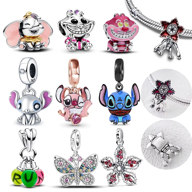 Original femmes Bracelets bijoux à bricoler soi-même cadeaux Disney charme Plata De Ley 925 argent mobile Demogorgon pendentif à breloque perles
