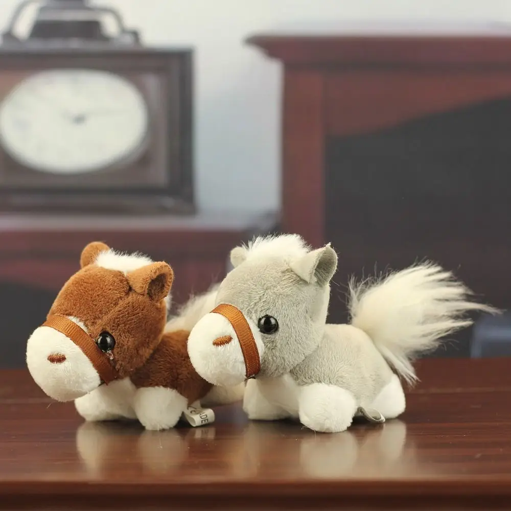 Zaino Ciondolo Mini Cavallo Portachiavi Bambole mascotte Simpatico animale di peluche Portachiavi Morbido e soffice Zodiaco Pony Figurine Decorazione auto