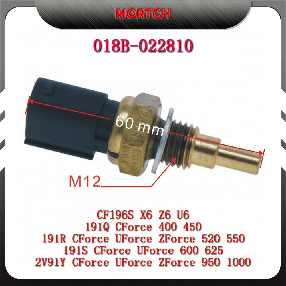 018B-022810 M12 Water Coolant Temp Sensor For CFMoto CF400 CF188 CF650 Engine 157MJ 2V91Y 172MM 191Q 191S ATV Parts