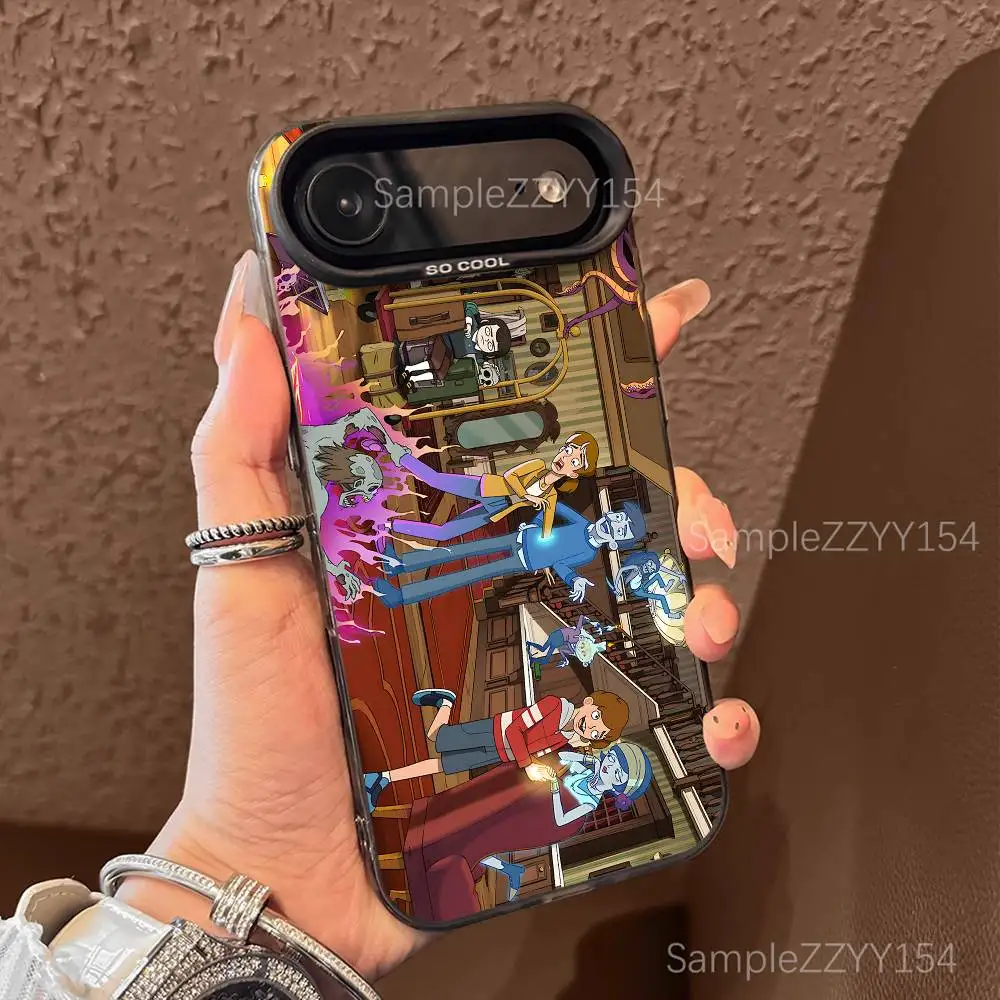 حافظة هاتف H-Haunted Hotel 2025 لهاتف iPhone 17,16,15,14,13,12,X,8,Pro,Max,Plus,E,SE4,Air,Mini Black IMD Matte