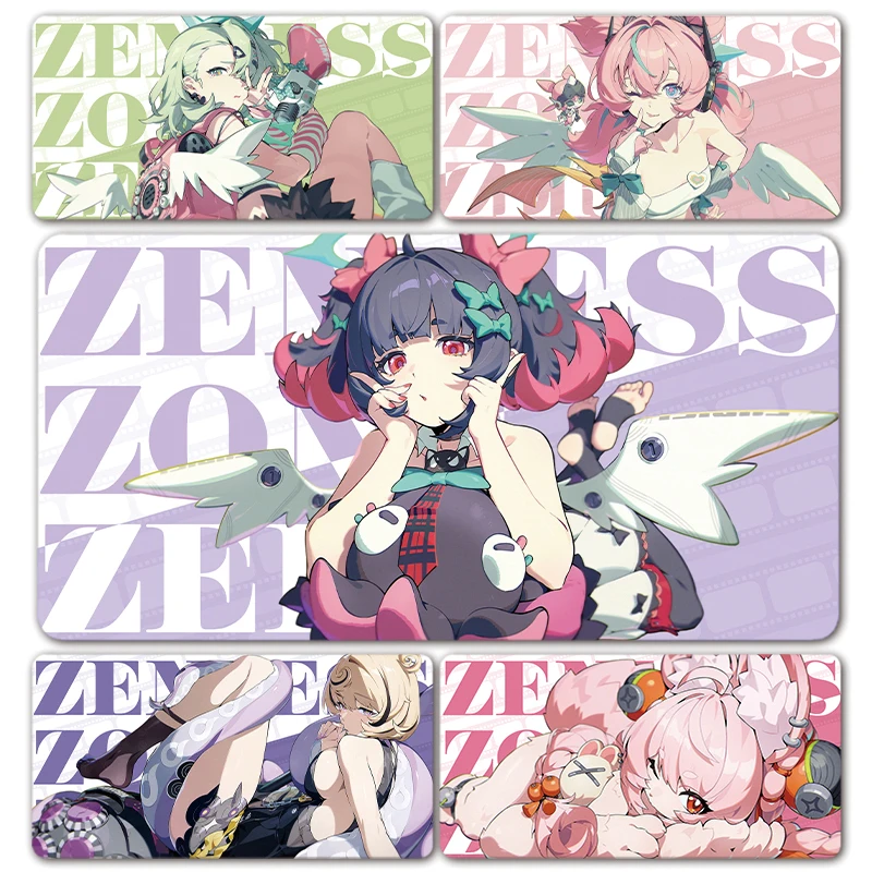 Zenless Zone Zero Mouse Pad Angels of Delusion AOD Nangong Yu Aria Sunna XXL Large Mousepad Keyboard Pad Desk Mat Keyboard Mats
