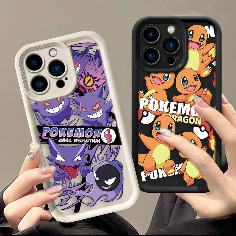 Japan Gengar Pokémon Dragon Case For Realme C12 C20 C21 C21Y C30 C31 C33 C53 C55 C67 4G 12 11 8 8I 7I 5 GT 3 NARZO 50 Case Funda