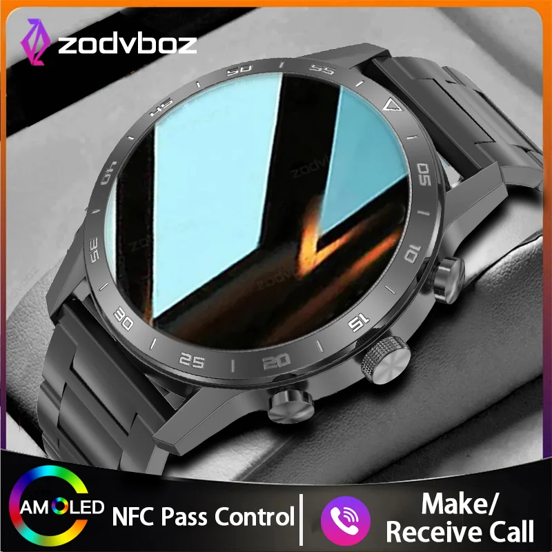 

2023 New AMOLED Business Men Sports Smart Watch 454*454 Large Screen Access Control Bluetooth Call Smartwatches Women For Huawei