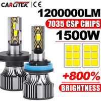 H4 H7 H1 H3 Super Bright LED Car Headlight Bulb 1200000LM CSP Chip Auto Lamp H11 9005 HB3 HB4 880 881 6000K White Fog Light Mini
