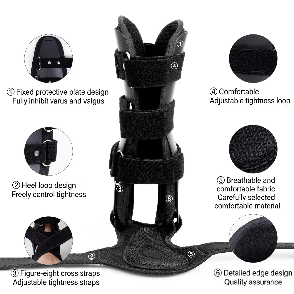 1Pcs Drop Foot Brace, Adjustable Ankle Support Brace, Lace Up Ankle Splint Stabilizer for Men and Women Walking, Foot Drop Heel