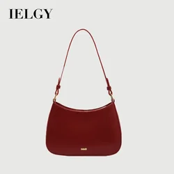 IELGY Women's red fashionable armpit bag Retro burgundy wedding bridal bag