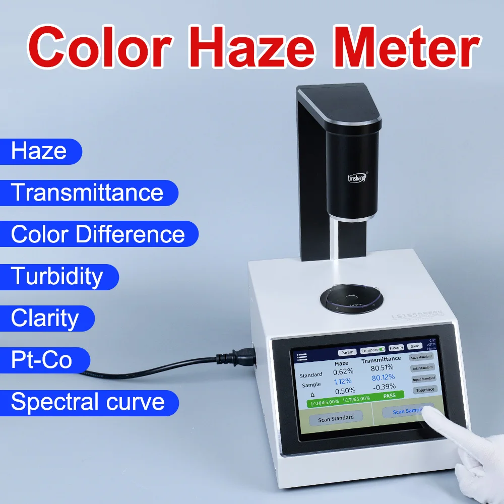 Digital Clarity Color Haze Meter Glass Plastic Film Liquid Transparent Transmittance Measurement Analyzer Haze Meter