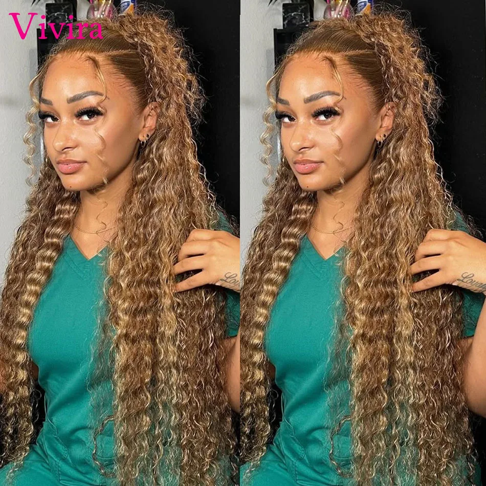 

Highlight Lace Front Wig Human Hair Curly wigs 13X6 Hd Lace Frontal Wig 13X4 Deep Wave Blonde ombre Human Hair Wigs For Women