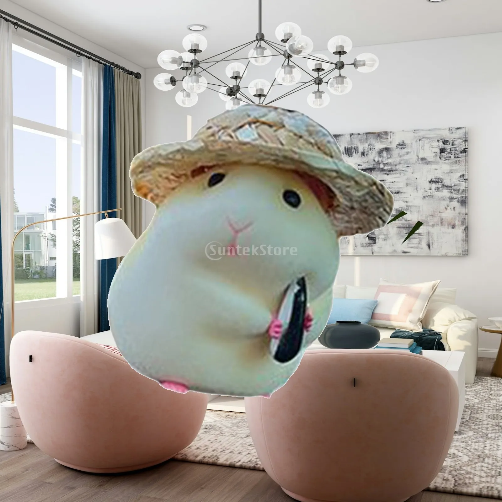 Car Dashboard Decoration Cute Animal Figurine PVC Flocking Ornament for Vehicle Desktop Home Decor