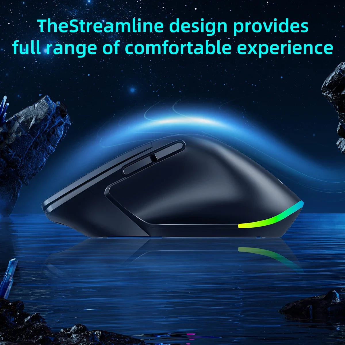 Rechargeable Bluetooth Mouse Triple Mode Gaming RGB Backlit Ergonomic Mouse Laptop 6D Office Computer Mice 2.4G Wireless Mouse