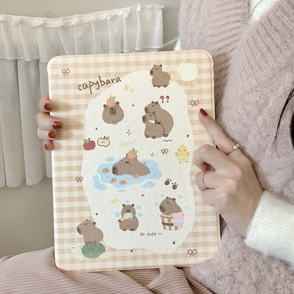 

Cute Capybara Tablet Case For Apple iPad Pro 4 5 6 Generation 12.9 inches 11" 9th 10th 7th 8th 9.7 mini6 Air 5 4 3 10.9 inch