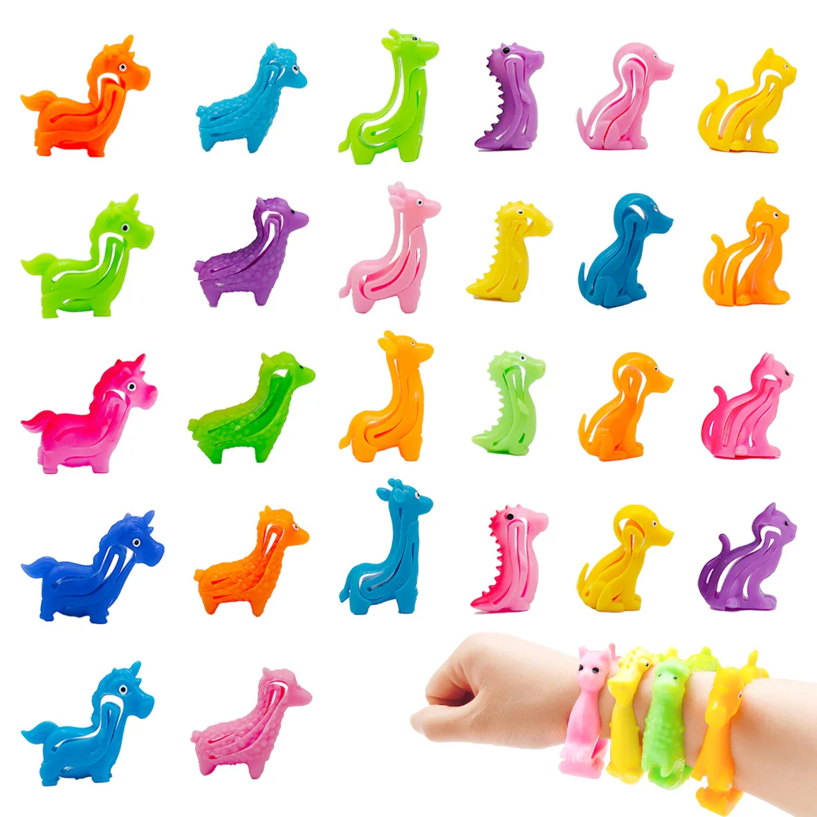 6/10 Pcs Fun Cartoon Animal Bracelet Children\'s Birthday Party Baby Shower Wedding Guest Gift Pinata Stuff Carnival Gift Reward