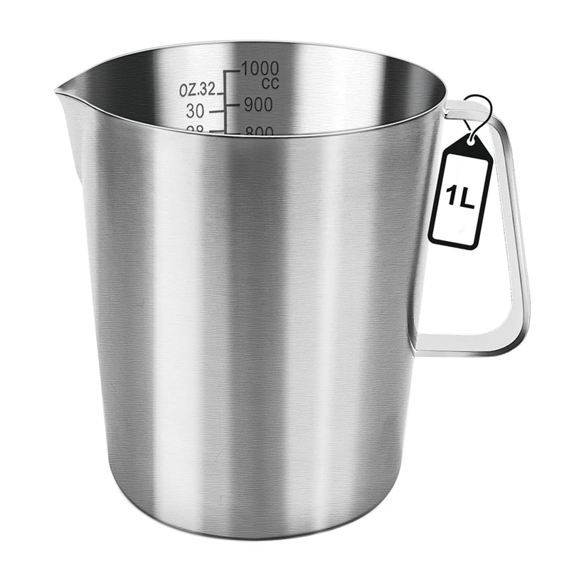 Measuring Jug 1L Stainless Steel, Measuring Cup Metal with Handle