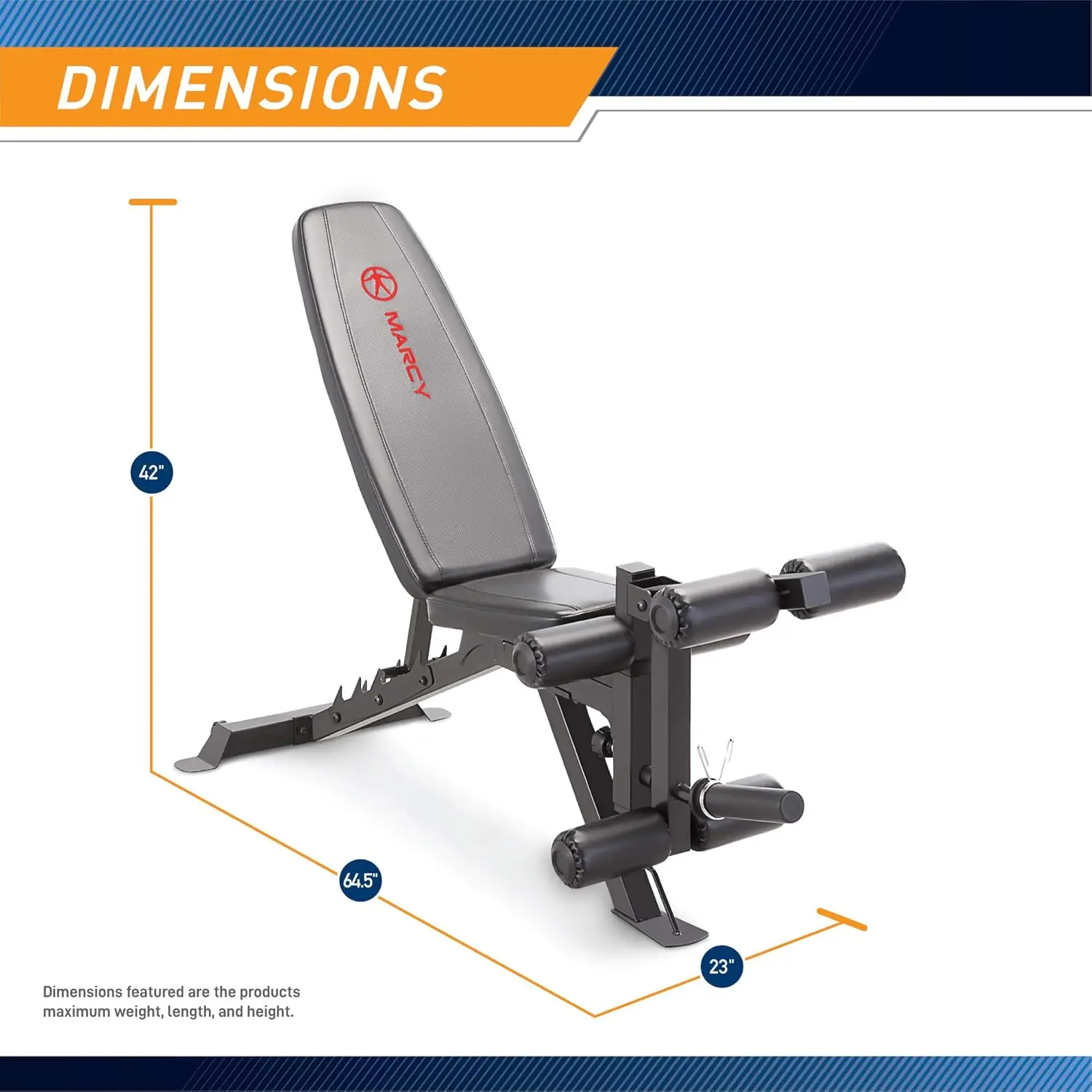 Adjustable 6 Position Utility Bench with Leg Developer and High Density Foam Padding, Dark Gray