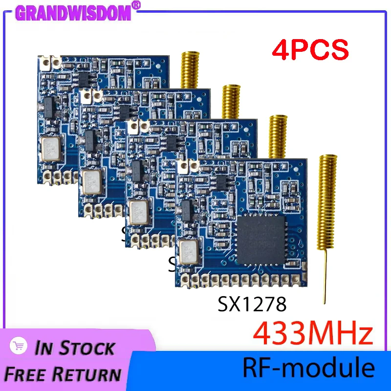 GWS 433mhz 4pcs IOT RF LoRa module LORAWAN SX1278 Long-Distance communication Receiver Transmitter SPI LORA  IOT 433MHz antenna