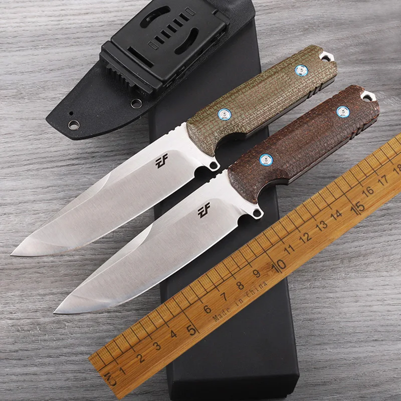 EF131 Fixed Knife DC53 Steel Linen Handle Outdoor Camping Jungle Survival High Hardness Portable Tool