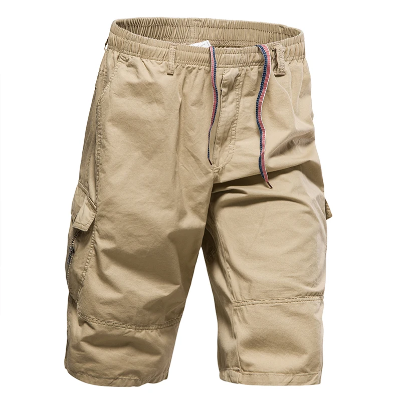 Mens Hiking Cargo Shorts Quick Dry Lightweight Tactical Work Shorts 6 Pockets Elastic Waist Cotton Running Shorts 3/4 Pants view 3