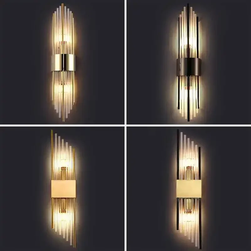 Modern Simple Crystal Wall Lamp Nordic Creative Luxury Living Room Background Wall Decoration Bedroom Head Bed Light Fixture