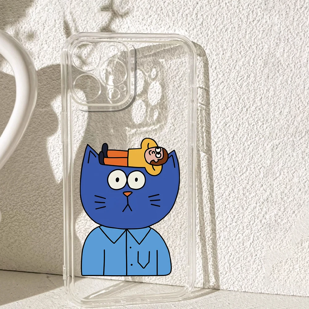 

Blue kitten Silicone Phone Case for iPhone 17 16 15 14 13 12 11 Pro Xs Max Air Mini 7 8 6 6s Plus SE 2020 2022 Cover