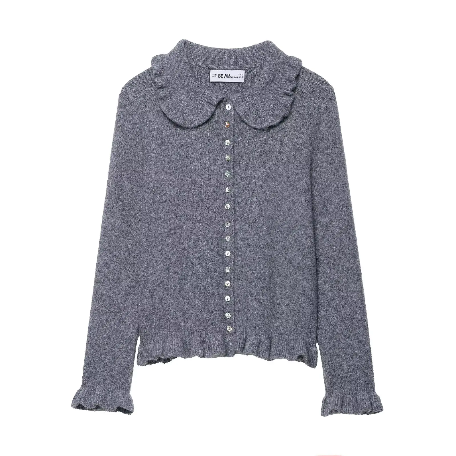 

2025 Fall Women's Layered Decorative Knit Jacket Casual Sweet Long-Sleeve Knit Cardigan Layered Decorative Lapel Jacket