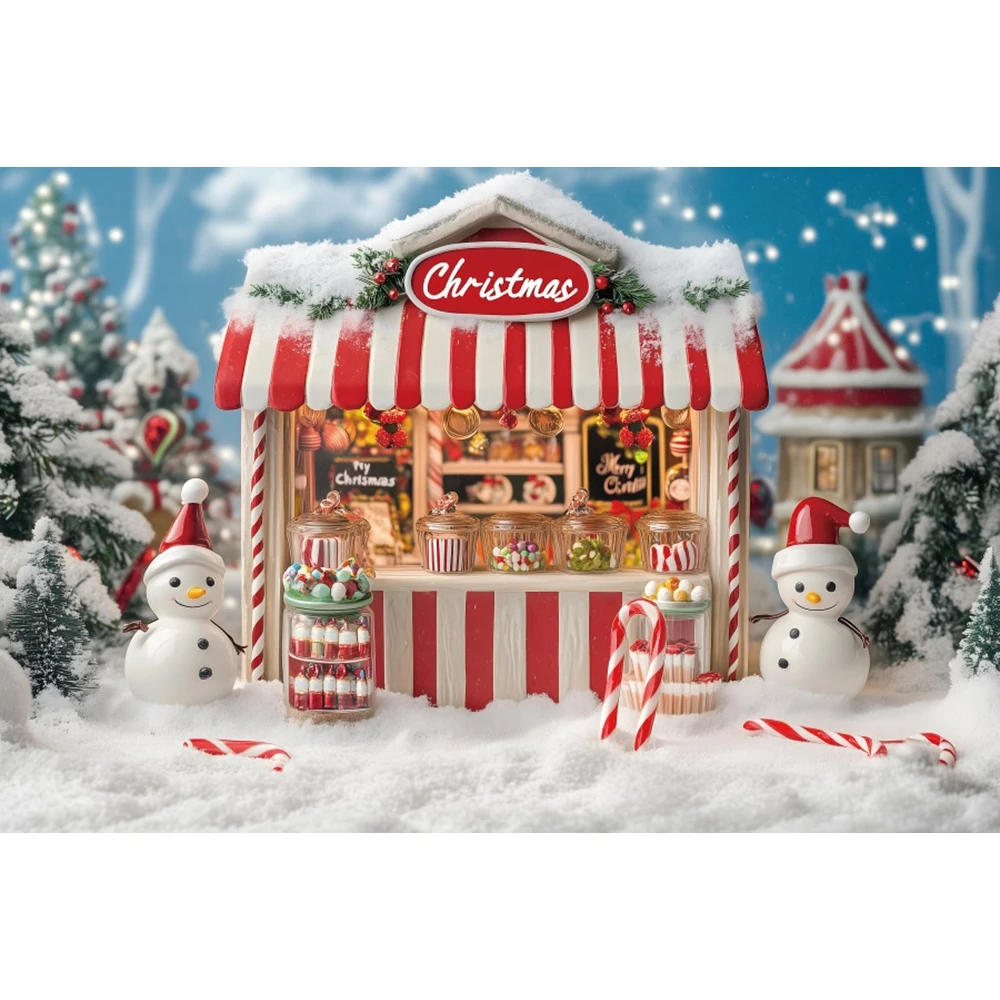Weihnachten Candy Store Hintergrund Winter Schnee Weihnachtsbaum Geschenk Kinder Porträt Familie Party Weihnachtsdekoration Fotografie Hintergrund