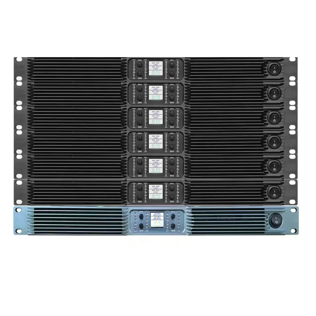 

1U 4-Channel 2 Ohms Stable Power Amplifier 2000W Stereo Digital Amplifier With 8 Ohm Impedance Metal Shell