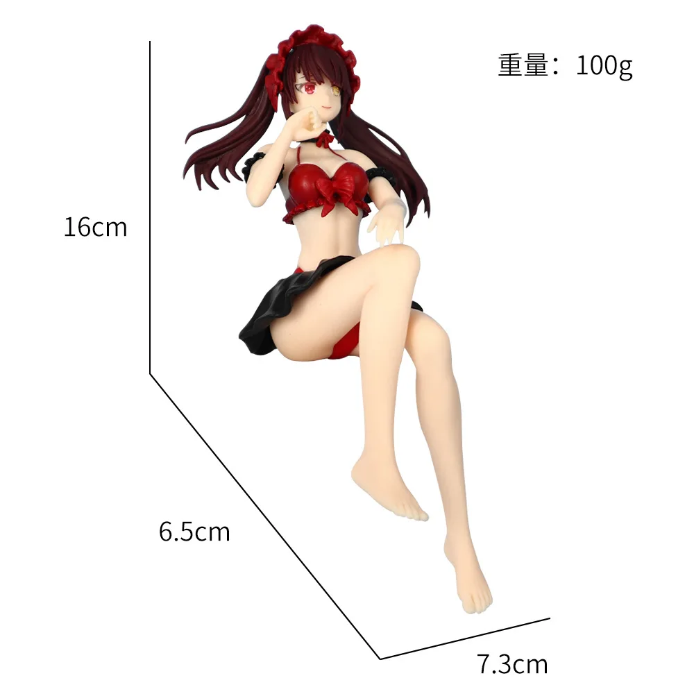 16ซม.วันที่A Live Tokisaki Kurumiตําแหน่งนั่งสาวอะนิเมะรูปคอลเลกชันเดสก์ท็อปตกแต่งเครื่องประดับของเล่นของขวัญ