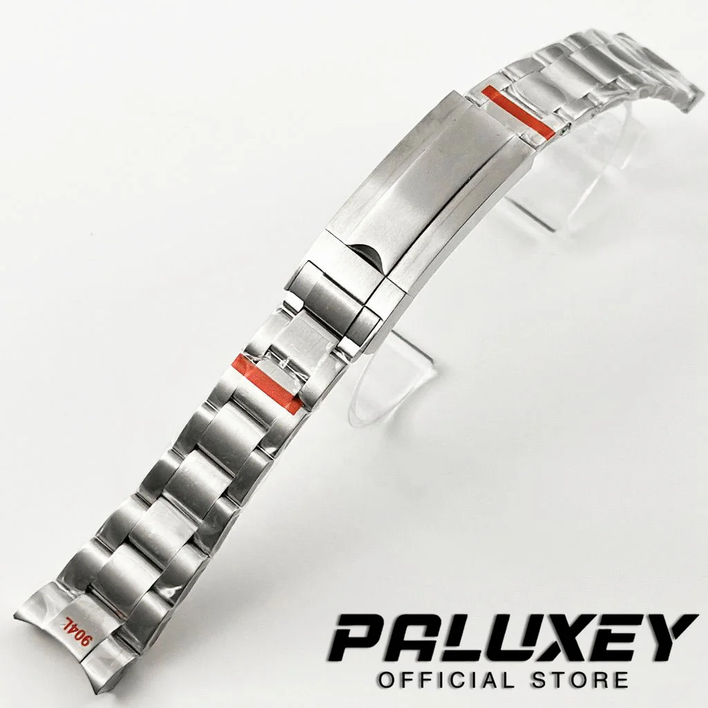 يوبيل المحار الفضي الرئاسي ، قفل الانزلاق ، سوار معصم من الفولاذ المقاوم للصدأ لسجل الغواصات ، جودة عالية ، عرض 20 ، 904L