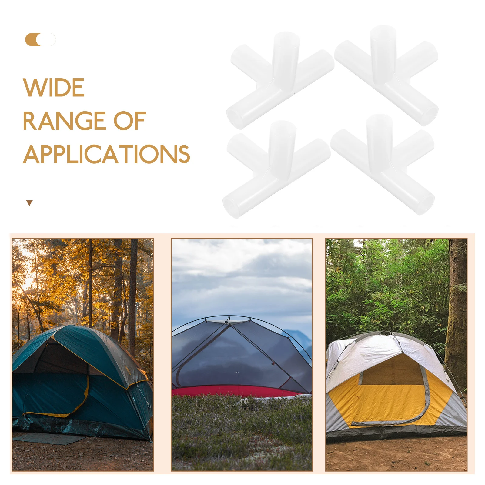 

24Pcs Tent Pole Adapters Durable Plastic Fittings Simple Installation Strong Support Fittings Adapter Tent Pole Fitting