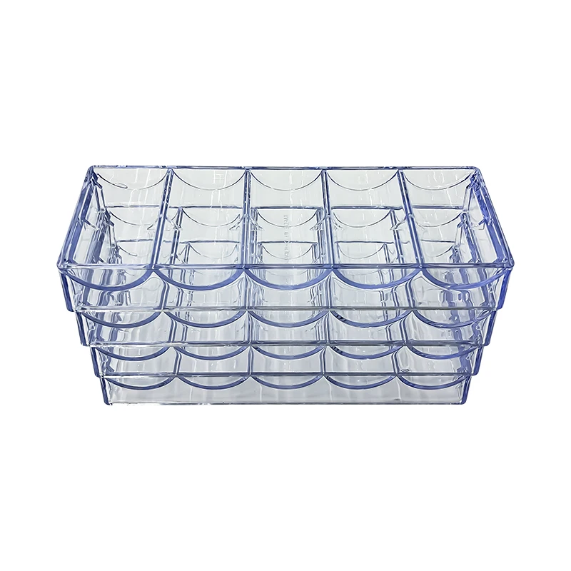 Clear Acrylic Poker Chip Rack, Transparent Chip Storage Display Case Holder, Casino Poker Chips Tray