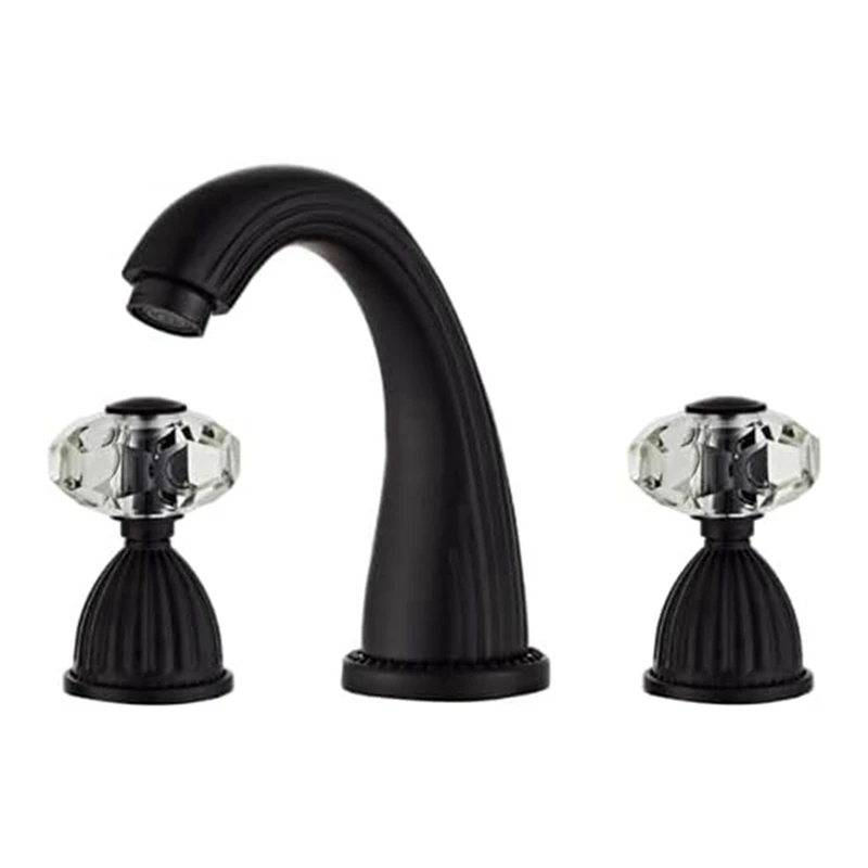 

AB15-Vintage Style Two Handle Bathroom Faucet Three Hole Faucet Crystal Handle Bathroom Sink Faucet