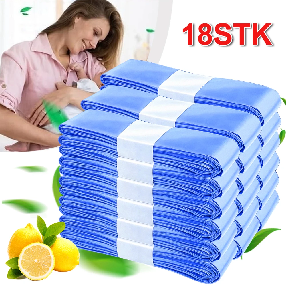 18 sacs poubelles pour couches de bébé, désodorisants, épaissis et résistants aux déchirures, d'une capacité de 24,2 L