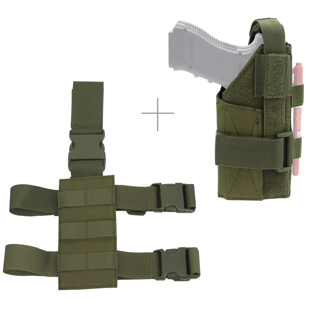 Tactical Molle Drop Leg Platform & Handgun Pistol Holster Airsoft Right Hand Holster For Glock 1911 M9 SIG Series Pistol