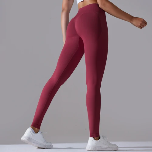 Imagen 2 del producto Pantalón de Yoga sin costuras para mujer, mallas deportivas con cintura cruzada, mallas deportivas de cintura alta para gimnasio, mallas de entrenamiento para correr